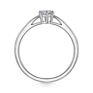 Кольцо помолвочное из белого золота с бриллиантом