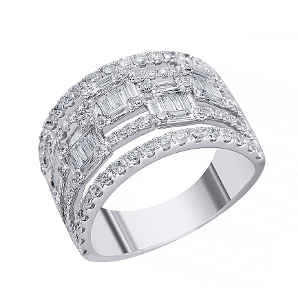 Кольцо из белого золота с бриллиантами