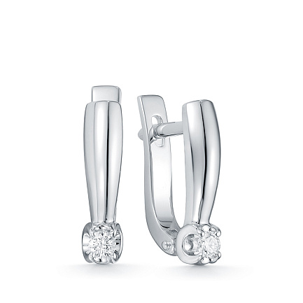 Серьги из белого золота с бриллиантами