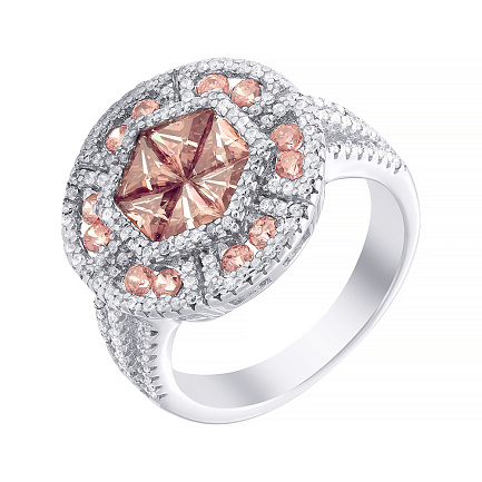 Кольцо из серебра с фианитом