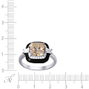 Кольцо из серебра с фианитом, эмалью