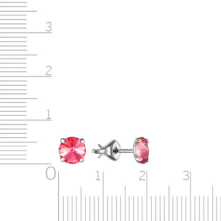 Серьги из серебра с фианитом