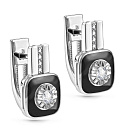 Серьги с английским замком из белого золота с бриллиантами