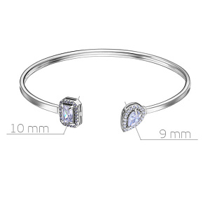 Браслет декоративный из серебра с фианитом