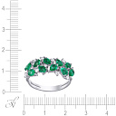 Кольцо из белого золота с бриллиантами, изумрудами