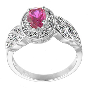 Кольцо из серебра с фианитом