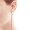 Серьги из серебра с фианитом