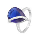 Кольцо из серебра с ситалом, фианитами