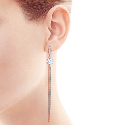 Серьги из серебра с фианитом