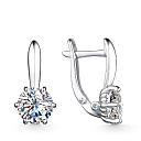 Серьги с английским замком из серебра с фианитами