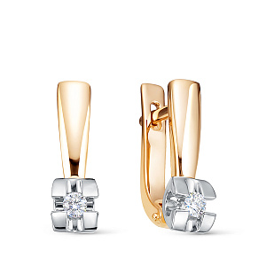 Серьги из красного золота с бриллиантами