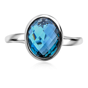 Кольцо из белого золота с топазом