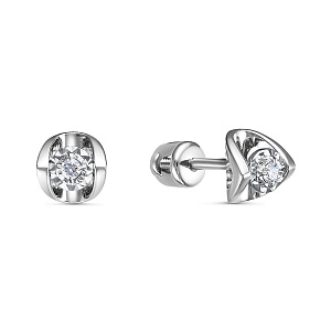 Серьги из белого золота с бриллиантами