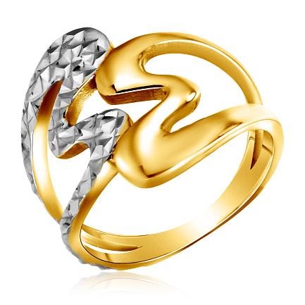 Кольцо из желтого золота с фианитом