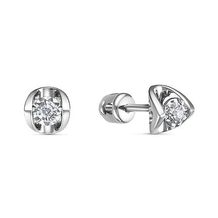 Серьги из белого золота с бриллиантами