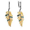 Серьги с английским замком из серебра с фианитом