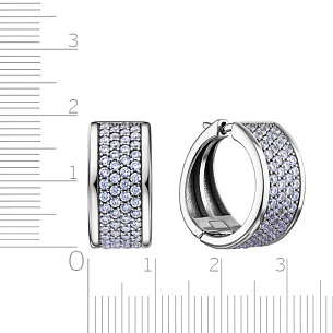 Серьги Конго из серебра с фианитами