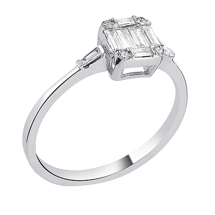 Кольцо из белого золота с бриллиантами