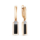 Серьги с английским замком из серебра с фианитами