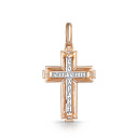Крест из красного золота с бриллиантами