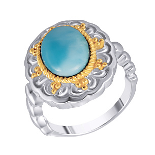 Кольцо из серебра с ларимаром