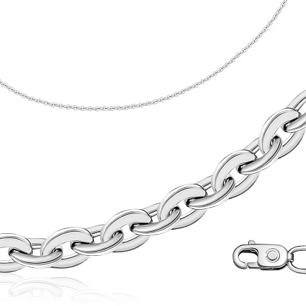 Браслет автомат из серебра, плетение якорное