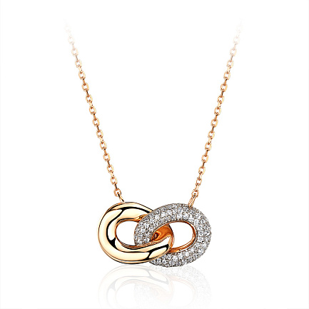 Колье из красного золота с фианитами