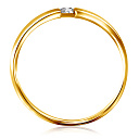 Кольцо обручальное из желтого золота с бриллиантом