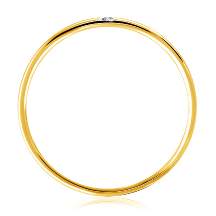 Кольцо обручальное из желтого золота с бриллиантами