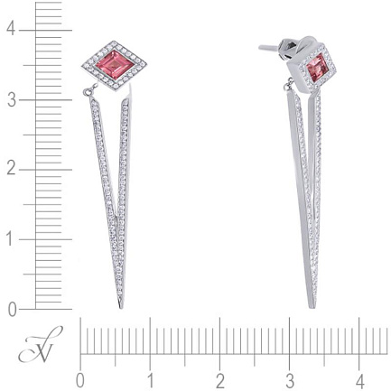 Серьги из белого золота с бриллиантами