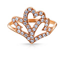 Кольцо из красного золота с фианитом