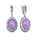 Серьги с английским замком из серебра с фианитами