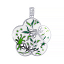 Подвеска из серебра с фианитом, эмалью