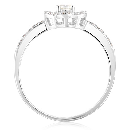 Кольцо из белого золота с бриллиантами