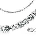 Цепь ручной работы из серебра, плетение византийское