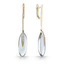 Серьги с английским замком из желтого золота с аметистами