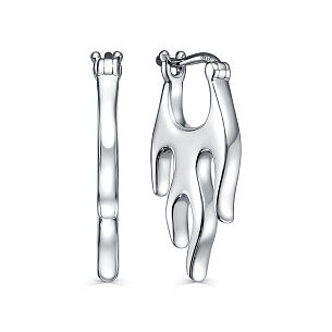 Серьги с английским замком из серебра