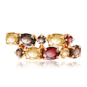 Кольцо из красного золота с гранатом, раухтопазом