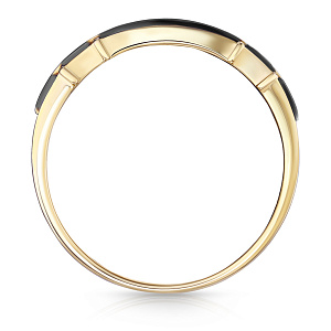 Кольцо из желтого золота с фианитом