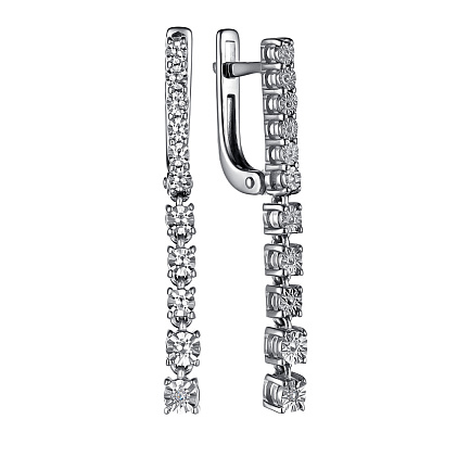 Серьги из серебра с бриллиантами