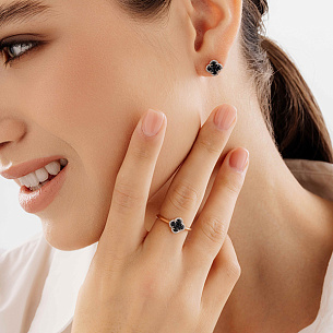 Пусеты из красного золота с сапфирами