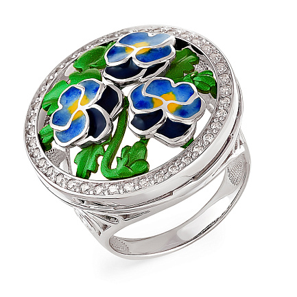 Кольцо из серебра с фианитами