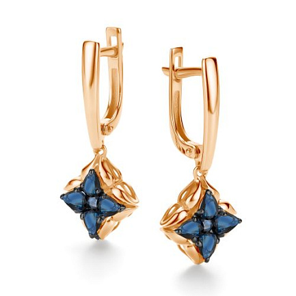 Серьги с английским замком из красного золота