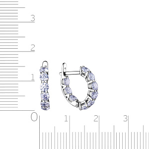 Серьги с английским замком из серебра с фианитом