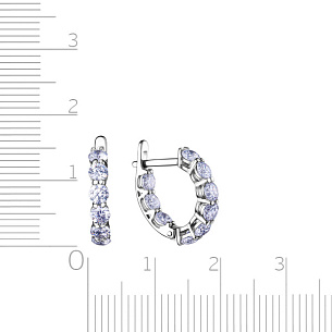 Серьги с английским замком из серебра с фианитом