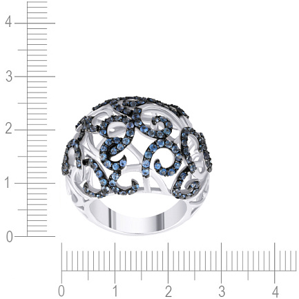 Кольцо из белого золота с сапфирами