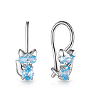 Серьги с французским замком из серебра с фианитом