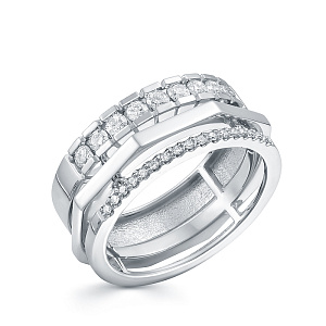 Кольцо из белого золота с бриллиантами