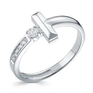 Кольцо из белого золота с бриллиантами