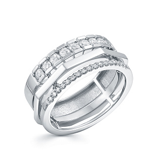 Кольцо из белого золота с бриллиантом